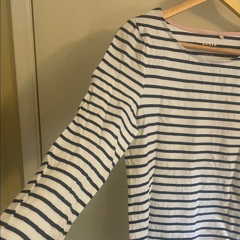 Boden Ella Long Sleeve Breton Ivory/Navy Stripe - Picture 4 of 5